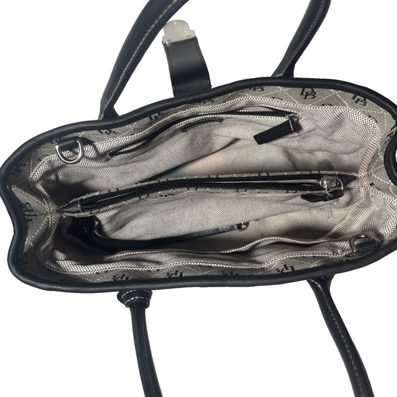 Dooney & Bourke Black & Grey Monogram Satchel K1002411 Preppy Americana Classic - Picture 9 of 14